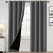 84in grey blackout curtains - thermal insulated, heat & light blocking window drapes for bedroom/living room (2 panels set) logo