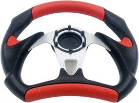 img 2 attached to 🏌️ Enhance Your Golf Cart with a 12.5" Racing Style Steering Wheel | Fits Club Car EZGO Yamaha DS and Precedent | Classic Red and Black Design (HR001-17E)