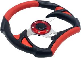 img 3 attached to 🏌️ Enhance Your Golf Cart with a 12.5" Racing Style Steering Wheel | Fits Club Car EZGO Yamaha DS and Precedent | Classic Red and Black Design (HR001-17E)