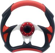 🏌️ enhance your golf cart with a 12.5" racing style steering wheel | fits club car ezgo yamaha ds and precedent | classic red and black design (hr001-17e) logo