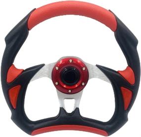 img 4 attached to 🏌️ Enhance Your Golf Cart with a 12.5" Racing Style Steering Wheel | Fits Club Car EZGO Yamaha DS and Precedent | Classic Red and Black Design (HR001-17E)