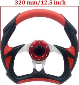 img 1 attached to 🏌️ Enhance Your Golf Cart with a 12.5" Racing Style Steering Wheel | Fits Club Car EZGO Yamaha DS and Precedent | Classic Red and Black Design (HR001-17E)