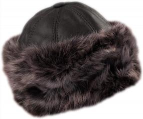 img 2 attached to Женская зимняя шапка с искусственным мехом в казачьем стиле и кожаной шапкой для катания на лыжах от Dazoriginal