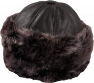 womens winter hat with faux fur cossack style and leather beanie for skiing by dazoriginal logo