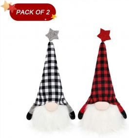img 1 attached to Pack Of 2 Christmas Gnome Decorations - 11X4 Inches, 6 Hours Timer LED Lights For Home Party Decoration By HAUMENLY