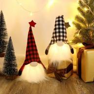 набор из 2 рождественских украшений в виде гномов - 11x4 дюймов, 6-часовой таймер, светодиодные фонари для украшения домашней вечеринки от haumenly логотип