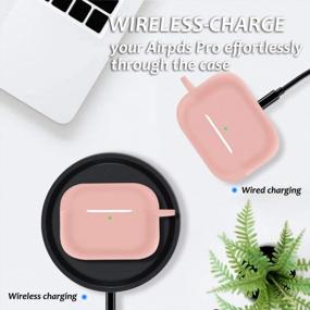 img 2 attached to Amurgo Airpods Pro Case Cover, [2019 Released] Soft Silicone Skin Cover Shock-Absorbing Protective Case With Keychain For Airpods Pro [Front LED Visible] (Pink)