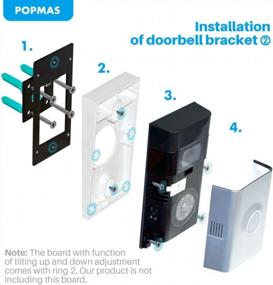 img 2 attached to Enhanced Adjustable (-45° to +45°) Side-to-Side Angle Mount for Ring Video Doorbell 2 - Compatible with Ring 3 and Ring 4 (Doorbell NOT Included)