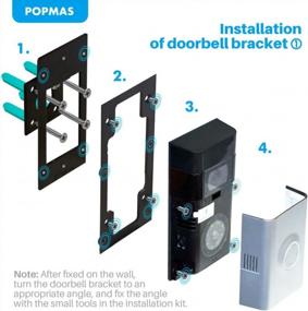 img 3 attached to Enhanced Adjustable (-45° to +45°) Side-to-Side Angle Mount for Ring Video Doorbell 2 - Compatible with Ring 3 and Ring 4 (Doorbell NOT Included)