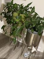 img 1 attached to Deco 79 Metal Round Planter With Removable Stand, Set Of 2 19", 22"H, Silver review by Barb Gordon