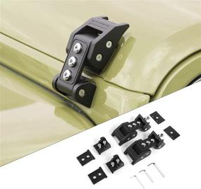 img 4 attached to 🚙 Enhance Your Jeep JK's Style and Functionality with Voodonala Black Stainless Steel Hood Latch Catch Set for 2007-2018 Jeep Wrangler JK JKU