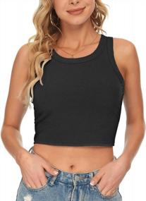 img 2 attached to Auselily Women's Tank Top - Stylish, Comfortable Round Neck Racerback Ribbed Tank for Women