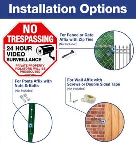 img 1 attached to 4-Pack No Trespassing Signs With Video Surveillance For Private Property Protection - 10X10 Inches, Reflective Aluminum, UV And Weather Resistant