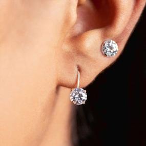 img 1 attached to 10Kt Gold Drop Earrings With 2 Cttw CZ Round Cut Stones By Jewelili