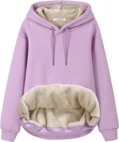img 4 attached to Winter-Ready: Women'S Sherpa Fleece Lined Hooded Sweatshirts For Active Style