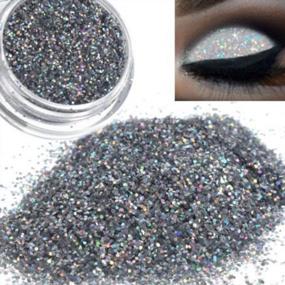 img 2 attached to Sparkly Loose Powder EyeShadow от Keepfit - блестящий золотой и серебряный пигмент для макияжа для женщин, идеально подходит для модной косметики (серебро)