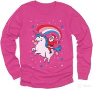 unleash the magic: santa riding unicorn sweatshirt ugly christmas toddler kids long sleeve tshirt logo