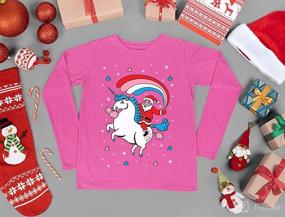 img 2 attached to Unleash the Magic: Santa Riding Unicorn Sweatshirt Ugly Christmas Toddler Kids Long Sleeve Tshirt