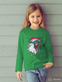 img 1 attached to Unleash the Magic: Santa Riding Unicorn Sweatshirt Ugly Christmas Toddler Kids Long Sleeve Tshirt