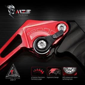 img 1 attached to 🔴 Premium MZS Red Motorcycle Brake Clutch Levers: Adjustable CNC ME-3939 for Superior Performance