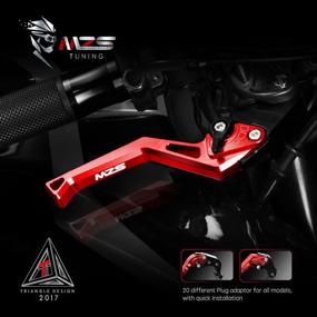 img 3 attached to 🔴 Premium MZS Red Motorcycle Brake Clutch Levers: Adjustable CNC ME-3939 for Superior Performance