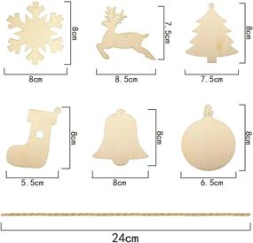 img 2 attached to 30 PCS 6 Styles Wooden Christmas Hanging Ornaments, DIY Wood Crafts For Xmas Decoration Tree Ornament WXJ13