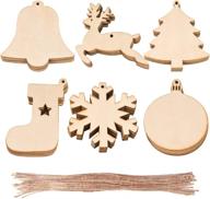 30 pcs 6 styles wooden christmas hanging ornaments, diy wood crafts for xmas decoration tree ornament wxj13 logo
