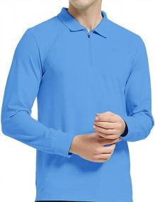 img 2 attached to MoFiz Men'S 1/4-Zip Long Sleeve Golf Shirt: Quick-Dry, Slim Fit & Versatile For Athletic And Hiking Activities