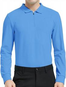 img 3 attached to MoFiz Men'S 1/4-Zip Long Sleeve Golf Shirt: Quick-Dry, Slim Fit & Versatile For Athletic And Hiking Activities