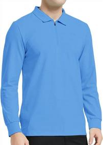 img 1 attached to MoFiz Men'S 1/4-Zip Long Sleeve Golf Shirt: Quick-Dry, Slim Fit & Versatile For Athletic And Hiking Activities