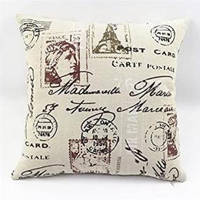 img 4 attached to MoonRest Decorative Pillow, Fully Assembled With Hidden Zipper Filled With Synthetic Down Pillow Inserts (Paris Post Card)