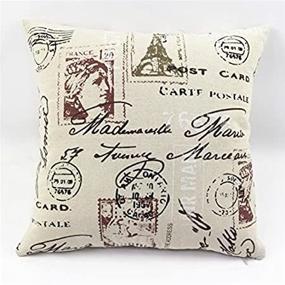 img 1 attached to MoonRest Decorative Pillow, Fully Assembled With Hidden Zipper Filled With Synthetic Down Pillow Inserts (Paris Post Card)
