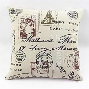 img 3 attached to MoonRest Decorative Pillow, Fully Assembled With Hidden Zipper Filled With Synthetic Down Pillow Inserts (Paris Post Card)