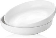 zoneyila 38 oz porcelain serving bowl set, large serving bowls, large soup bowl set, large serving bowl set of 2, microwave and dishwasher safe, shallow and versatile, white logo
