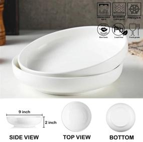 img 3 attached to Zoneyila 38 OZ Porcelain Serving Bowl Set, Large Serving Bowls, Large Soup Bowl Set, Large Serving Bowl Set Of 2, Microwave And Dishwasher Safe, Shallow And Versatile, White