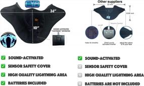 img 2 attached to Sound Activated LED Rave Mask With Red Teeth - Perfect For Music Festivals, Parties, Halloween, And EDM