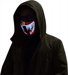 img 1 attached to Sound Activated LED Rave Mask With Red Teeth - Perfect For Music Festivals, Parties, Halloween, And EDM