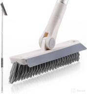 🧽 multi-purpose 2-in-1 floor scrub brush with 54'' long handle – stiff bristle grout brush and squeegee combo – 180° rotating shower scrubber brush for bathroom, kitchen, garage, and more – non-scratch cleaning solution logo