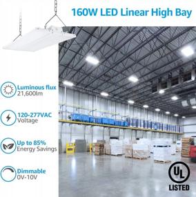img 3 attached to LEONLITE 4FT 160W LED High Bay Shop Light, 1080W Eqv. 135LM/W, 120-277V Dimmable 5000K Daylight Linear Hanging Warehouse Garage Building UL Listed