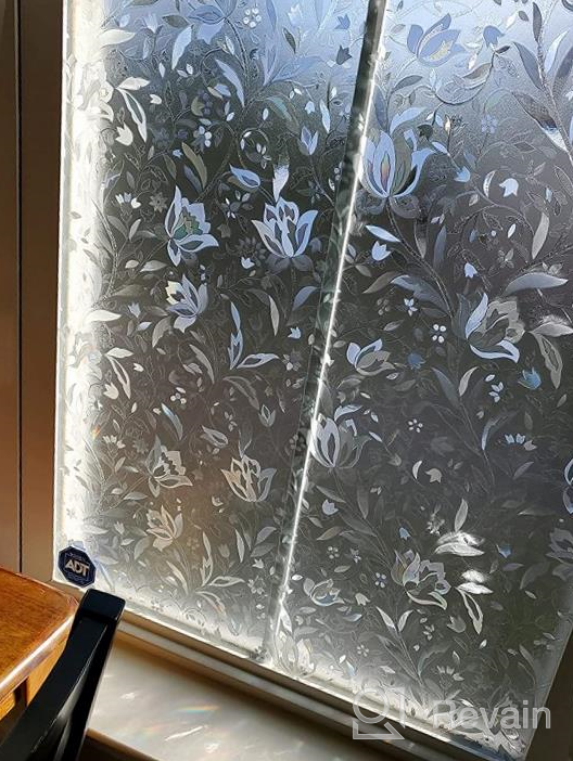 img 1 attached to Decorative Flower Privacy Film For Windows - Niviy'S High-Quality 3D Static Cling Window Film | Non-Adhesive Window Covering | Size: 17.5" X 78.5 review by Stuart Sugden