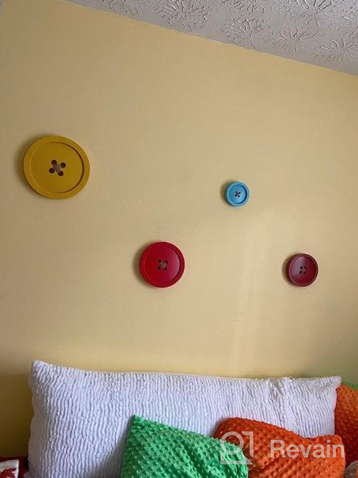 img 1 attached to Large Hanging Wood Buttons Wall Decor - Perfect For Laundry, Sewing & Craft Rooms (Set Of 4) review by Julie Lorig