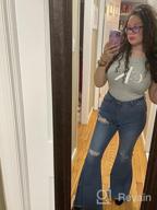 img 1 attached to Women'S Stretchy Distressed Skinny Jeans With Flared Hem review by Dylan Hohd