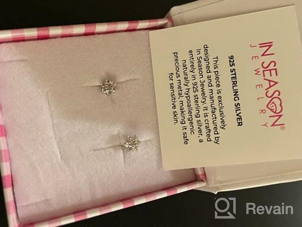 img 1 attached to 925 Sterling Silver 5mm Multicolored CZ Flower Screw Back Earrings for Young Girls - Delicate Floral Screw Back Earrings for Infants, Toddlers - CZ Flower Studs with Secure Screw Back Locking for Children review by Lisa Rice