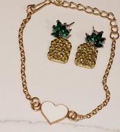 img 1 attached to Uloveido PT001: Adorable Pineapple Jewelry Set with CZ Stones - Necklace & Earrings review by Maurice Jimenez