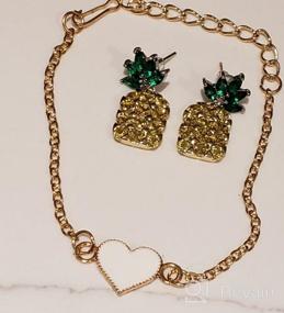 img 5 attached to Uloveido PT001: Adorable Pineapple Jewelry Set with CZ Stones - Necklace & Earrings