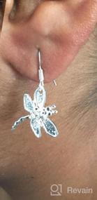 img 5 attached to Get The Perfect Sparkle With FIFATA'S Sterling Silver Dragonfly Drop Earrings