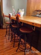 img 1 attached to Set Of 2 Height-Adjustable Industrial Swivel Bar Stools With Backrest For Kitchen, Dining, Office Or Counter - Vintage Style Guest Chairs By BOKKOLIK review by Casey Collins