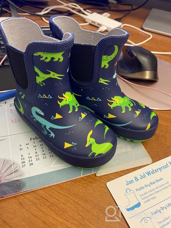 img 1 attached to Adorable and Durable: JAN JUL Toddler Wellington Dinoland Boys' 🦕 Shoes and Boots – A Perfect Mix of Style and Versatility! review by David Weis