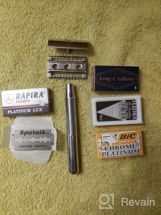 img 2 attached to Chrome Plated King C. Gillette Double Edge 🪒 Safety Razor Handle with 5 Platinum Coated Refills Pack review by Rimba