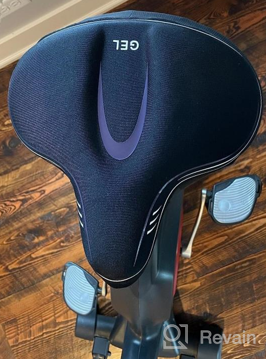 img 1 attached to YBEKI Wide Exercise Bike Seat Cover - Comfortable Bicycle Saddle Cushion Is Filled With Gel And High Density Foam To Make It More Elastic And Soft For Most Indoor Wide Bike Saddles review by Jordan Perez